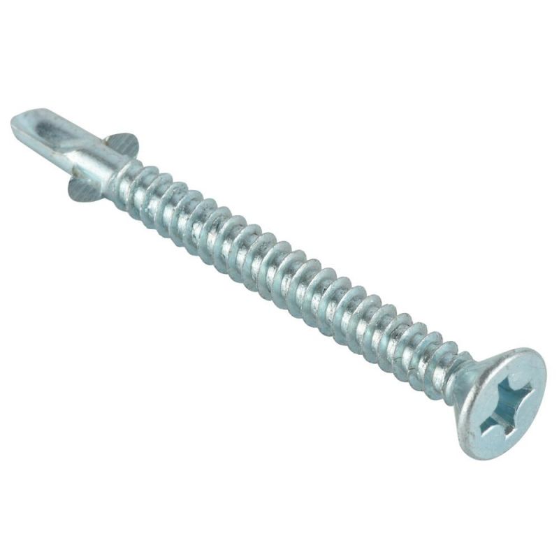 Flat Head Self Drilling Screw, with Wings, Dacrotized/Zinc Plated