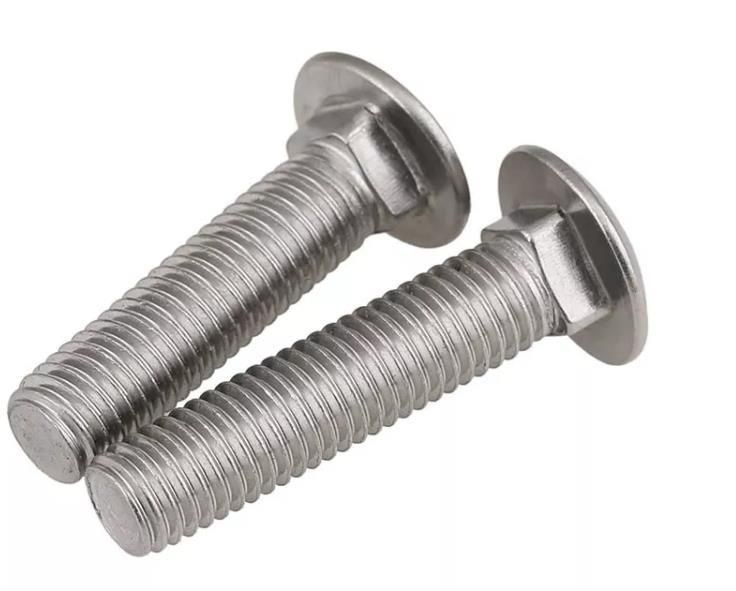 Stainless Steel DIN 603 M 6 M 8 Bolt Flat Round Head Bolt and Nut Flat Head Carriage Bolts