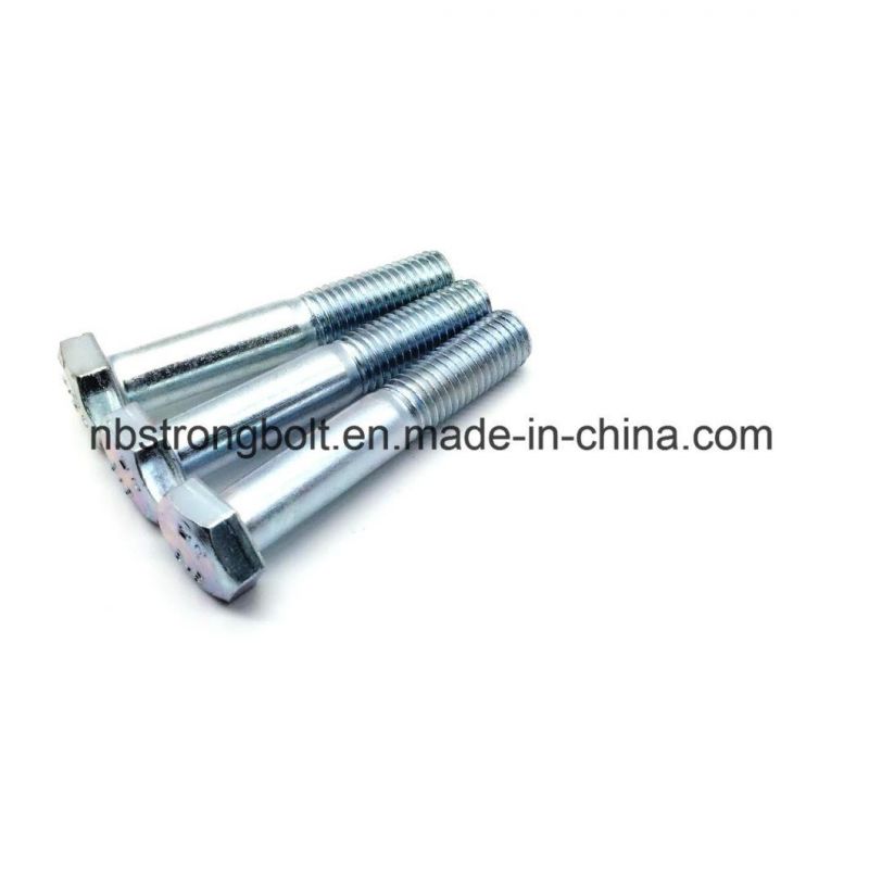 DIN931 Hex Bolt with White Zinc Plated Cr3+