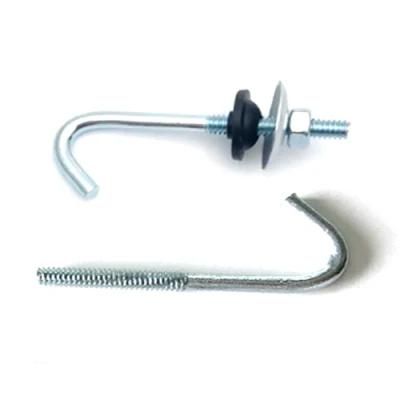 Carbon Steel Zinc Plated J Roofing Bolt with Hex Nut Rubber Washer
