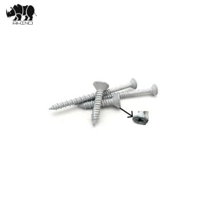Flat Head Phillip Drive Hi-Lo Thread with 3 Thread Notrch Sharp Point White Ruspert Concrete Screw