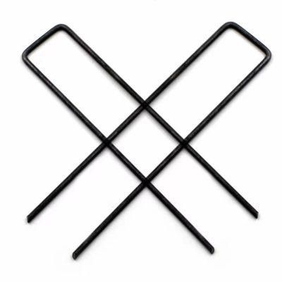 11ga-4&quot;X4&quot;X1&quot; Carbon Steel Black SOD Staples Garden Pins Ground Spikes