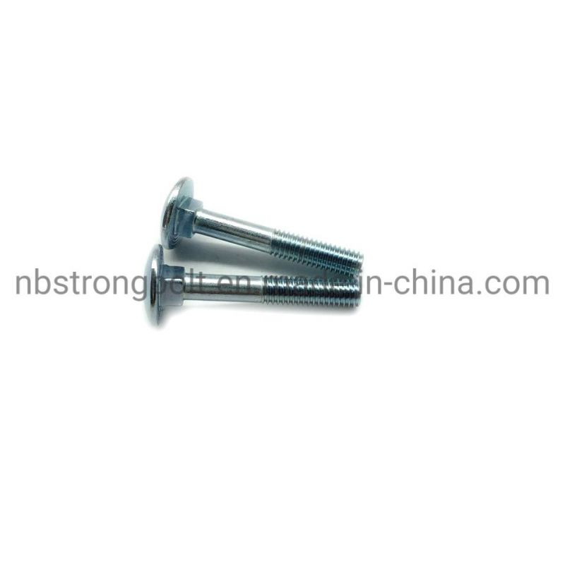 Round Head Square Neck Bolt DIN603 Gr. 4.8 with White Zinc Plated Cr3+