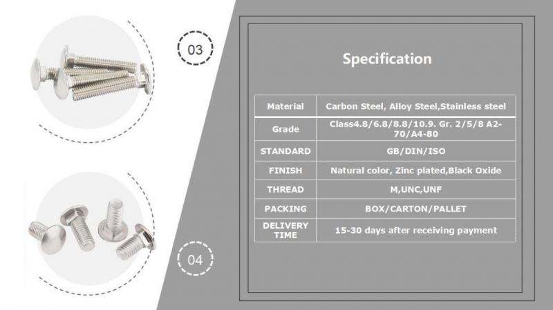 DIN603 Galvanized Round Head Square Neck Carriage Bolt