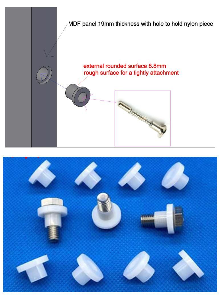 Customzied Od10mm Nylon Flange Washer Barrel Shoulder Washer White Color