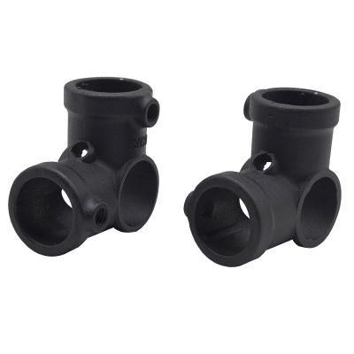 Aluminium Key Clamp Pipe Fittings Black 3 Way 90 Degree Elbow