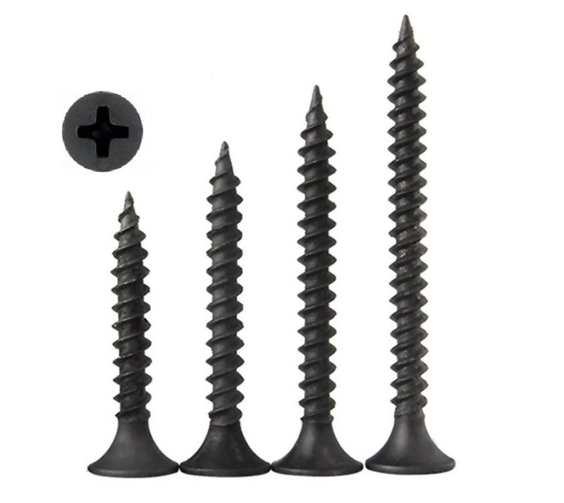 M3.5*25 M4.2 M4.8 Carbon Steel Black Phosphated Bugle Head #2 Phillips Drive Gypsum Screw/Drywall Screw