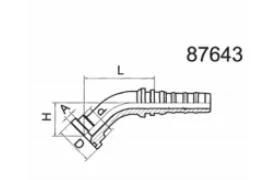 Hose Adapter Interlock 45° SAE Flange 6000 Psi Hydraulic Fluid Parts Hose Fitting