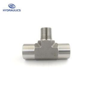 5604 NPT Hydraulic Adapter Stainless Steel Female Male Branch Tee Fittings