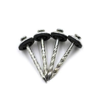 100 Sets/Bag Galvanized Assembled Roofing Nail with Screw Shank