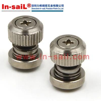 Captive Panel Screw-Low Profile Knob, Spring-Loaded - Metric PF50/PF60 Series