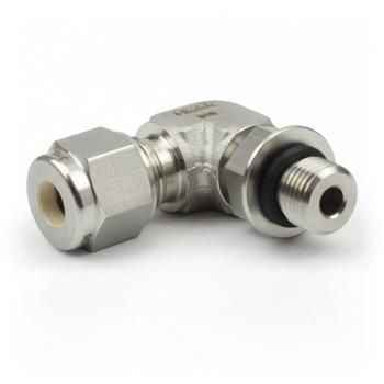 Stainless Steel Double Ferrules Compression Tube Fittings Positionable Male Elbow