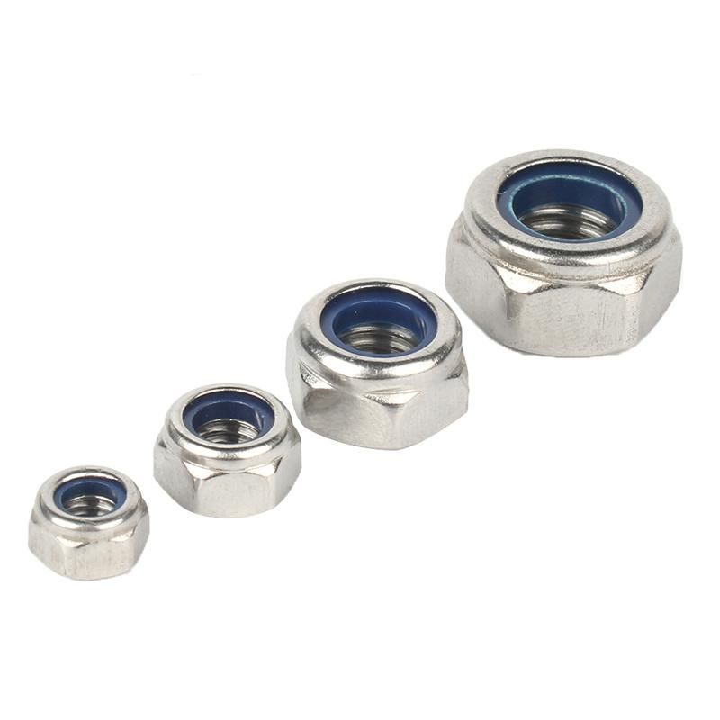 Stainless Steel Hex Flange Nylon Insert Lock Nuts DIN985 with Plain Finish Nylon Lock Nut