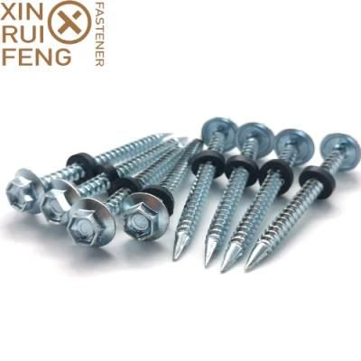 #6/#7/#8/#9/#10 Spoon Point Hex Head Self Drilling Screw with Washer