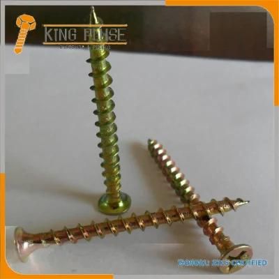 DIN7505 Yellow Zinc Plated Carbon Steel Chipboard Screws High Quality