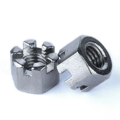 Factory in Stock 316 304 Stainless Steel Hexagon Slotted Nuts DIN 935 Castle Nuts M4