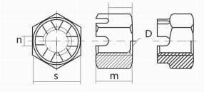 Nut High Quality and Cheap Slotted Hex White Zinc Plated