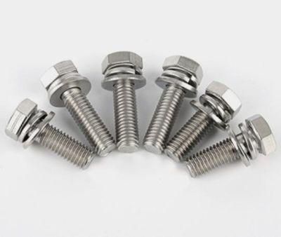 High Quality Stainless Steel 304 or A2-70 Material Hex Nuts a Flat Washer Spring Washer and Hex Head Bolt