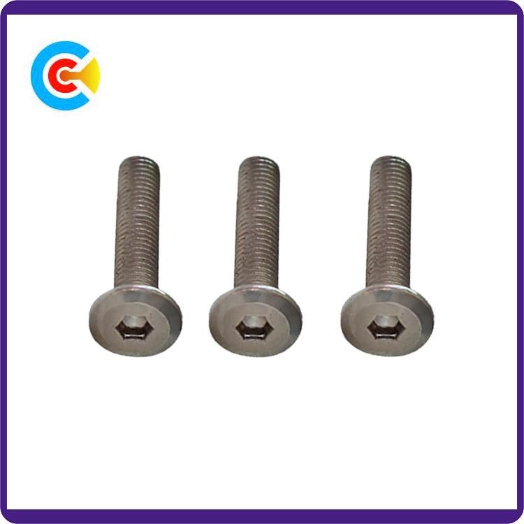 DIN/ANSI/BS/JIS Carbon-Steel/Stainless-Steel 4.8/8.8/10.9 Galvanized Hexagon Flat Head Screw for Machinery/Industry