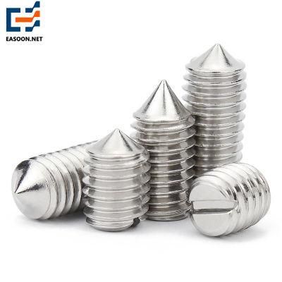 Stainless Steel 304/316 Grub Screws Set Screws with Cone Point DIN916 M2 M3 M6 Slotted Head Grub Set Screw