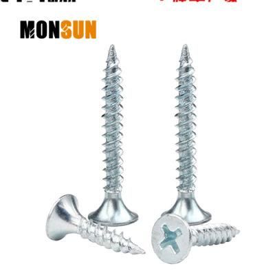 High Quantity Twin Fast Fine Thread Clear Zinc Plating Phiilips Drive Self Tapping Drywall Screw Made in China