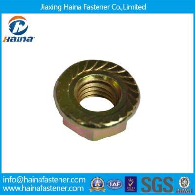 Yellow Zinc Plated Hexagon Flange Nuts 4.8grade