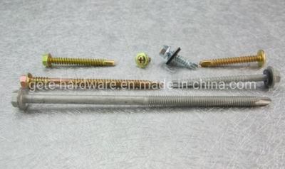 Carbon Steel Self Drilling Screw Series, Hex Flange Head with Washers, Trusss Head Self Drilling Screws