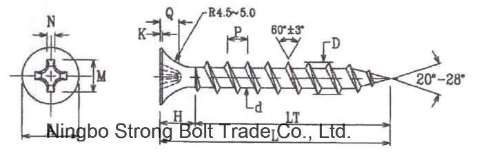 Hexagon Socket Countersunk Head Wood Screws From China