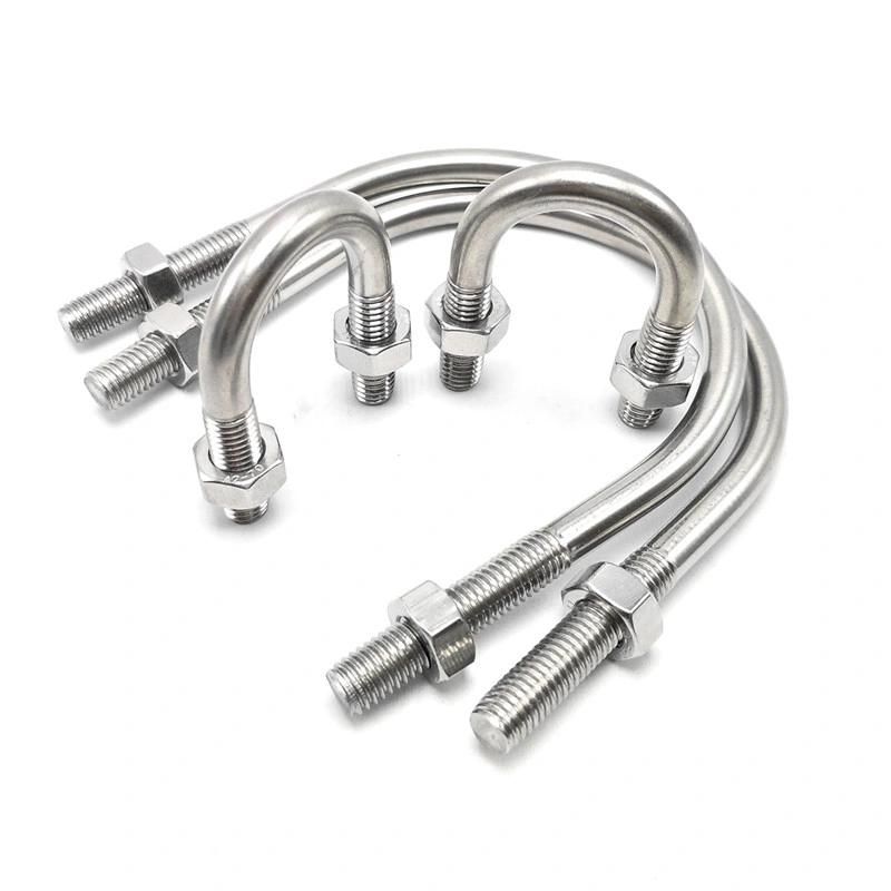All Sizes Ss 304 316 Pipe Clamp Flat U Bolt Bending Nut Washer Truck Boat U Bolt M8
