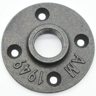 1/2 Inch Flange Grey Malleable Thread Iron Floor Flange for DIY Wall Hook