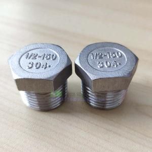 /2&quot; Stainless Steel SS304 150lb Male Threaded Hex Head Plug