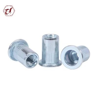 Carbon Steel Zinc Plated Flat Head Half Hex Riveted Nuts Galvanized