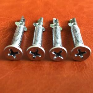 Flat Head with 6ribs Philips Self Drilling Screws with Wing Zinc Platedgood Quality