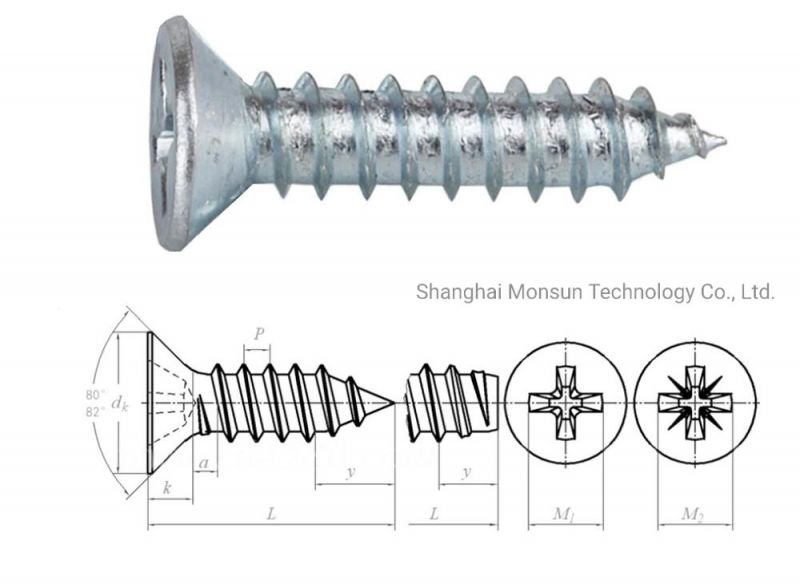 DIN 7982 Flat Head Phillips Self-Tapping Screw