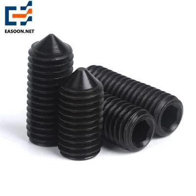 M20X1.5mm Pitch Black 12.9 Alloy Steel Hex Socket Set Cap Point Grub Screws for Furnitures High Strength Grade 12.9 Set Screw