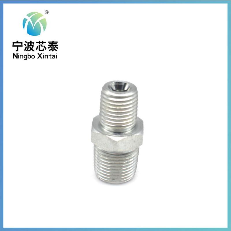 Brass BSPT Hydraulic Male Thread Fitting Hexagon Pipe Nipple