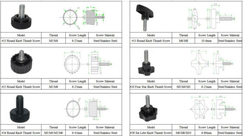Plastic Star Plastic Thumb Nut Screw Knob Six Star Plastic Thumb Screw Plastic Knob Thumb Screw Stainless Screw Plastic Screw and Nut Plastic Fastener
