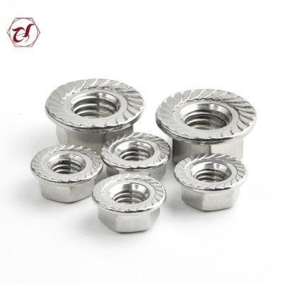 Stainless Steel 304 A2-70 DIN6923 Head Flange Serrated Nut/SS316 Flange Nut