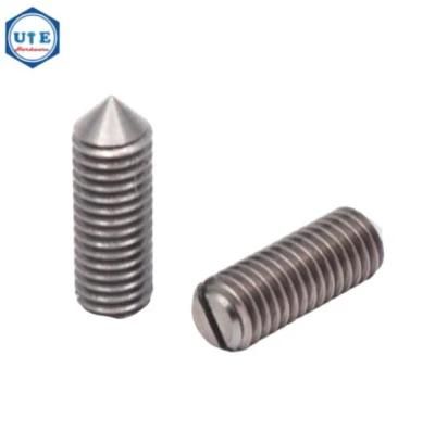 SUS304 Slotted Headless/Grub/Set Screws with Cone Point