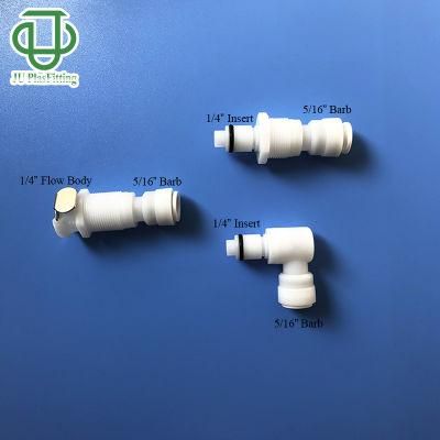 1/4&quot; 5/16&quot;Od Tubing Push in Type Panel Mount Elbow Plastic Quick Disconnect Hose Tube Connector Valved Couplings
