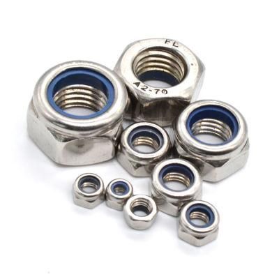 Stainless Steel Hex Flange Nylon Insert Lock Nuts DIN985 with Plain Finish Nylon Lock Nut