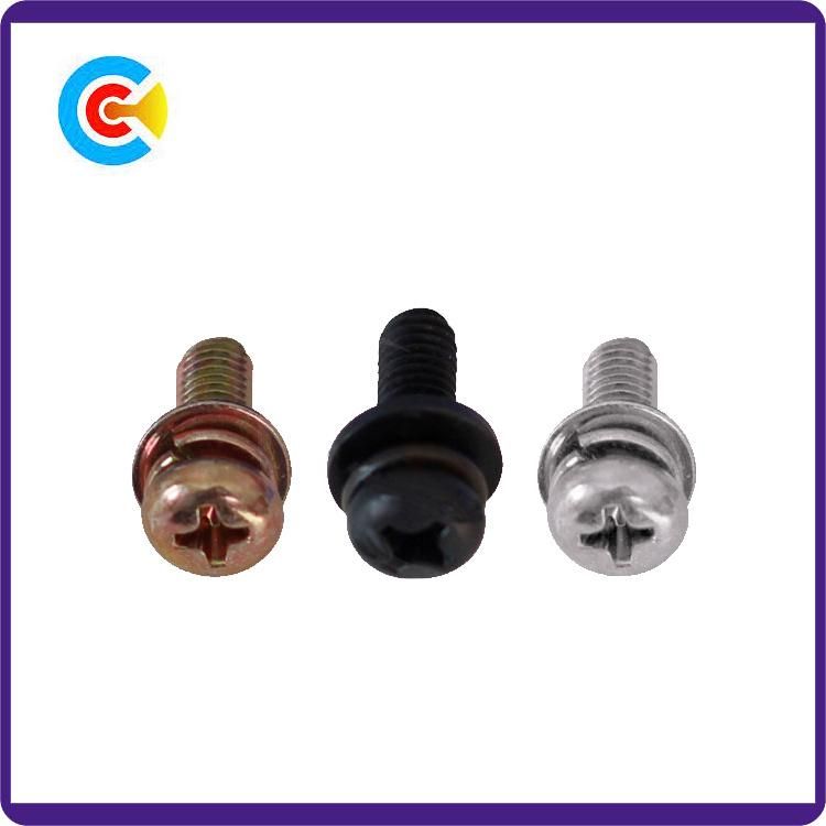 DIN/ANSI/BS/JIS Carbon-Steel/Stainless-Steel 4.8/8.8/10.9 Galvanized Phillips Pan Head Screws for Machinery/Industry
