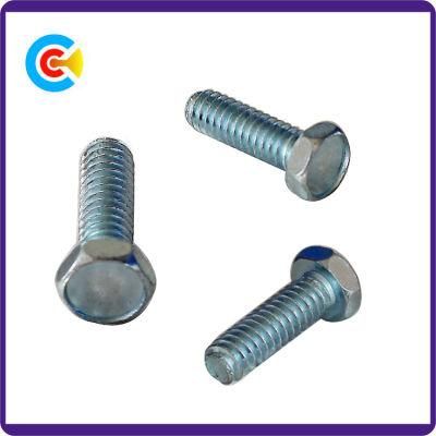 DIN/ANSI/BS/JIS Carbon-Steel/Stainless-Steel 4.8/8.8/10.9 Galvanized Hexagon Flange Screws for Building