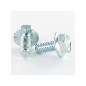 White Zinc Plating Carbon Steel 8.8 Grade Concave Groove Recess Hex Flange Bolt DIN6921 Without Serration