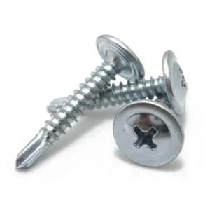 Zinc-Aluminum Coated Stainless Steel Button Truss Head Self Drilling Wafer Head Screw