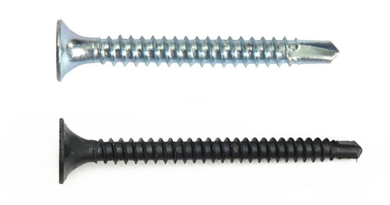 Yellow Clear Zinc Plated/Black Phosphate Steel Bugle Head Drill Point Fine Tjread Self Drilling Drywall Screws