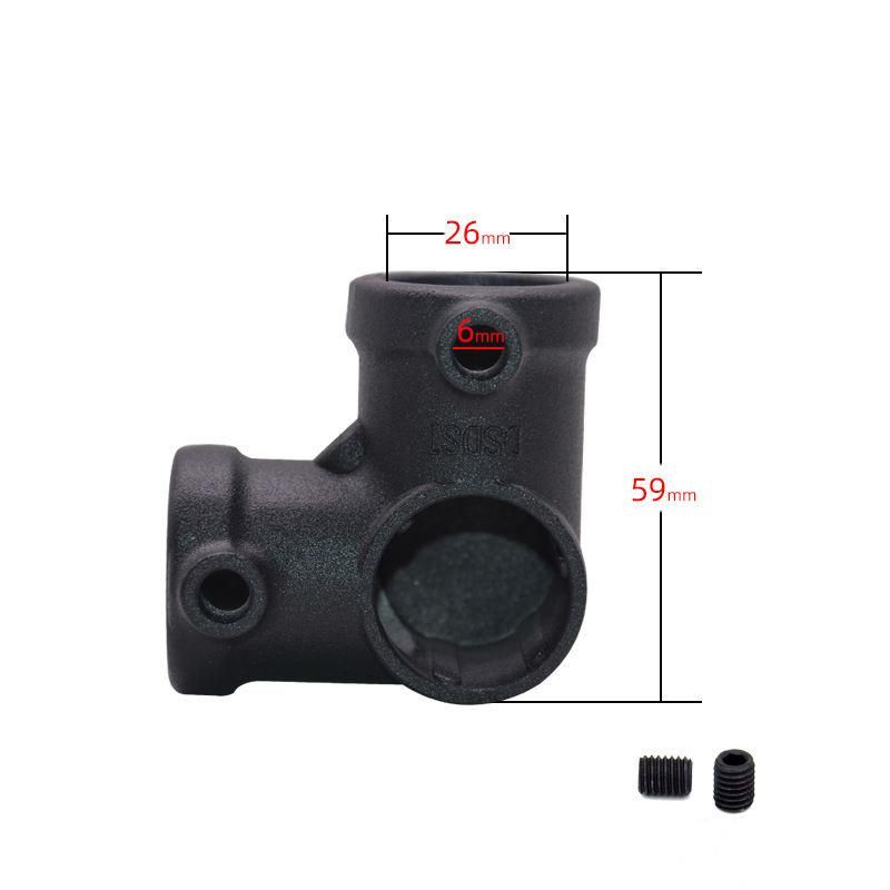 Aluminium Key Clamp Pipe Fittings Black 3 Way 90 Degree Elbow