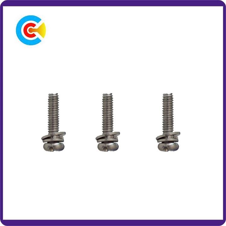 GB/DIN/JIS/ANSI Stainless-Steel/Carbon-Steel Anti-Slip Terminal Combination Screws Plate Head Screws