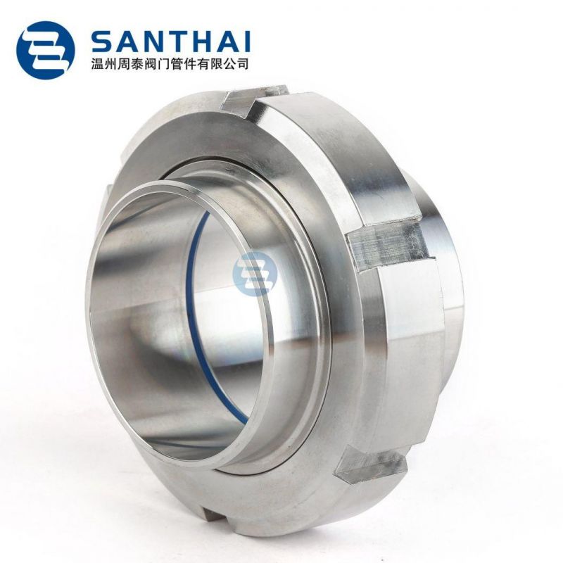 Stainless Steel Sanitary Pipe Union Hygienic Grade Round Nut Rjt Thread Union