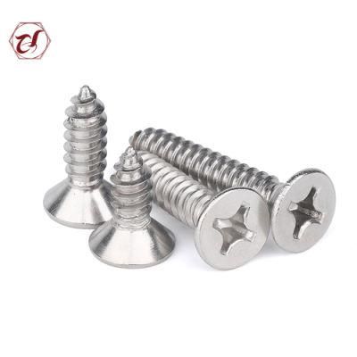 SS304 Stainless Steel Slotted Countersunk Head Self Tapping Screw